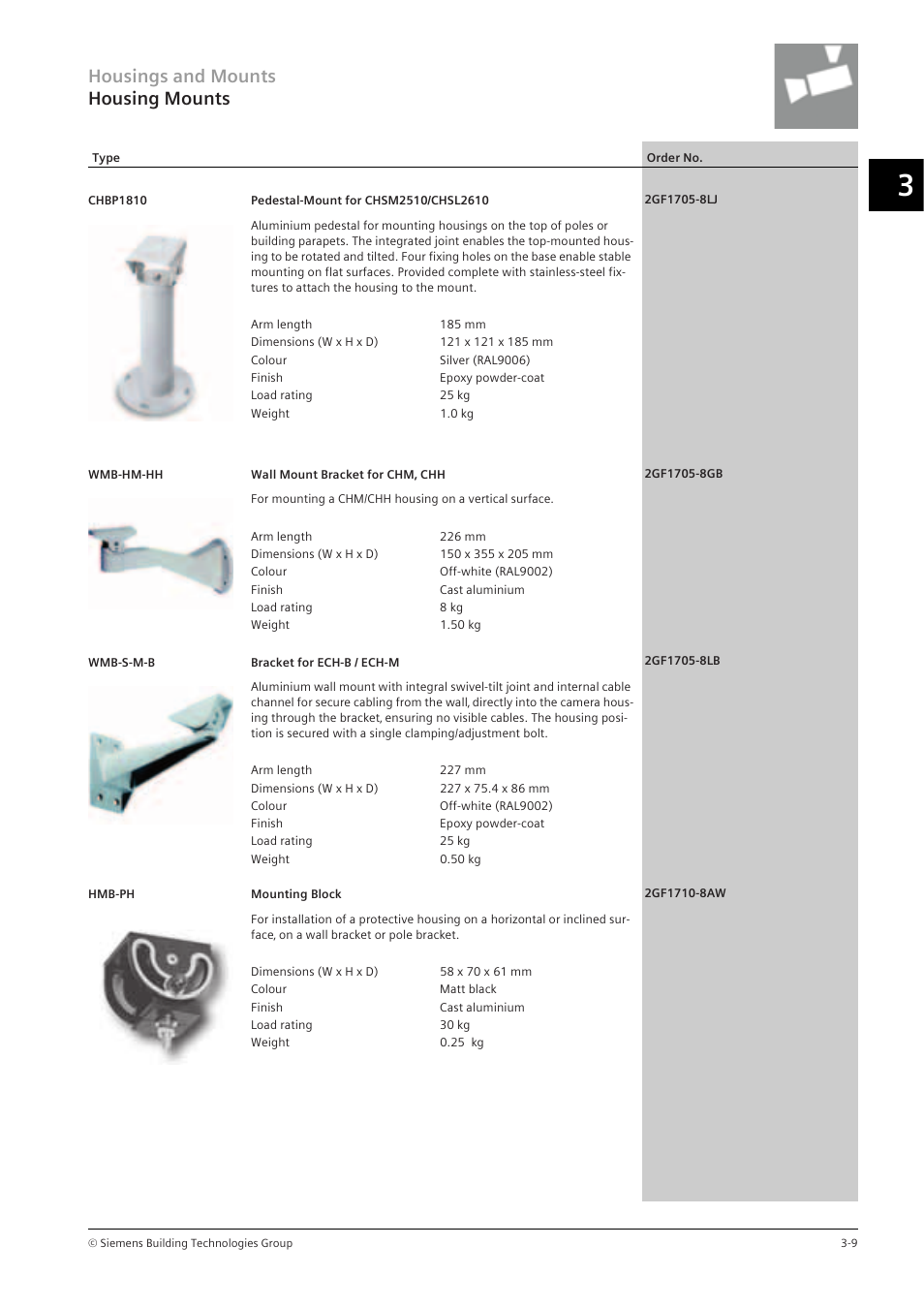 Housings and mounts housing mounts | Siemens TFT User Manual | Page 83 / 218