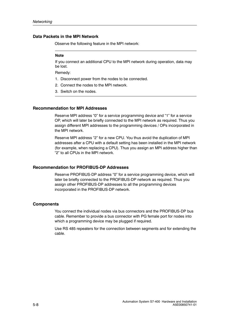 Siemens Automation System S7-400 User Manual | Page 106 / 228