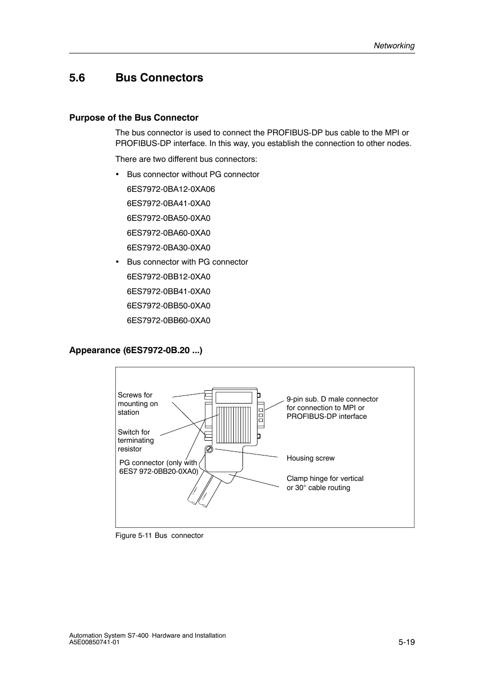 6 bus connectors | Siemens Automation System S7-400 User Manual | Page 117 / 228