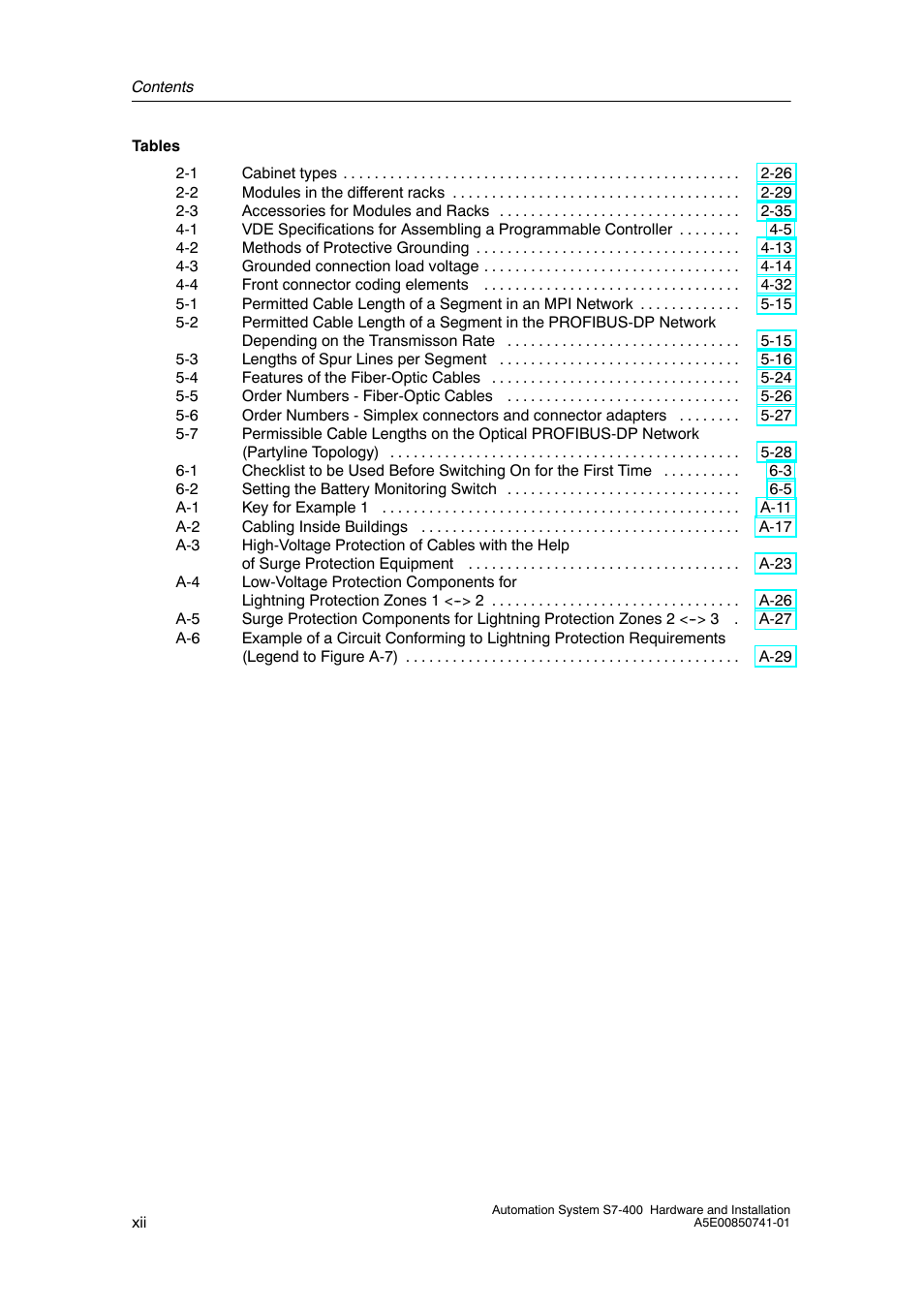 Siemens Automation System S7-400 User Manual | Page 12 / 228