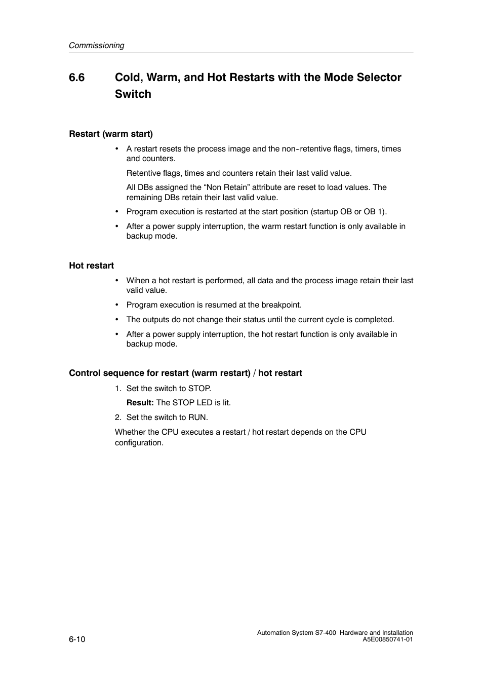 Siemens Automation System S7-400 User Manual | Page 138 / 228