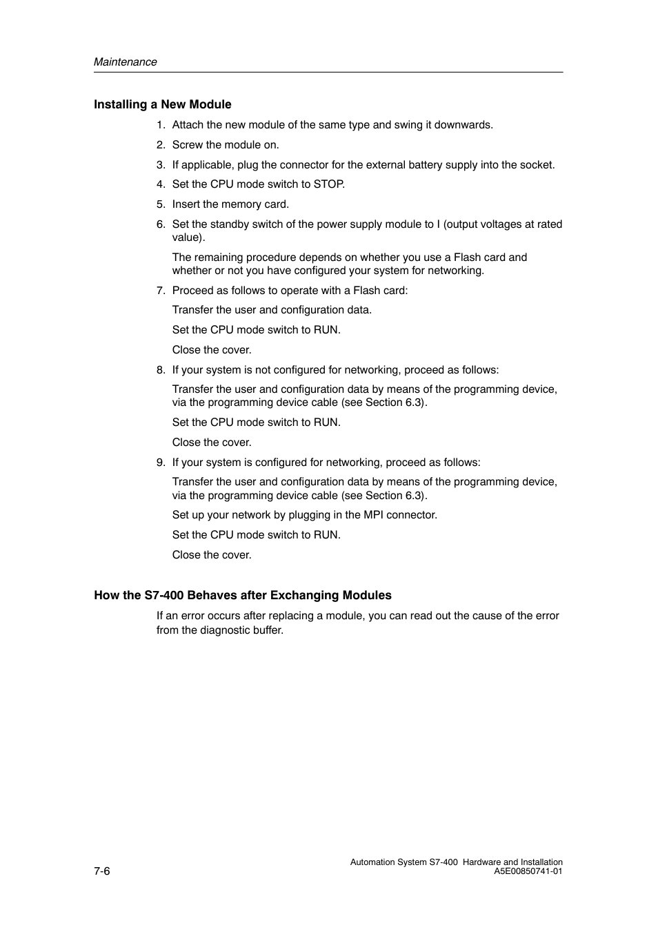 Siemens Automation System S7-400 User Manual | Page 154 / 228