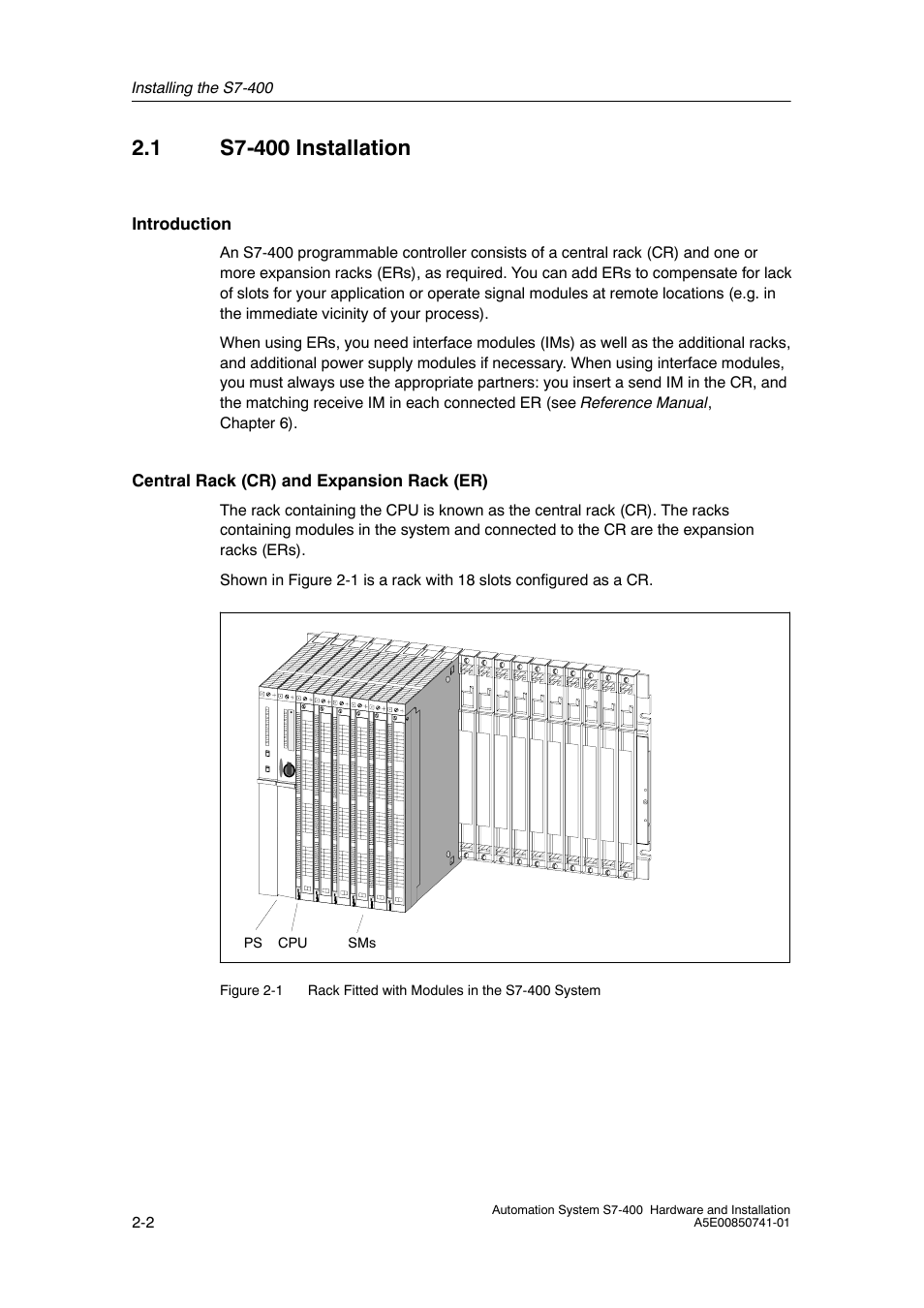 1 s7- 400 installation | Siemens Automation System S7-400 User Manual | Page 18 / 228