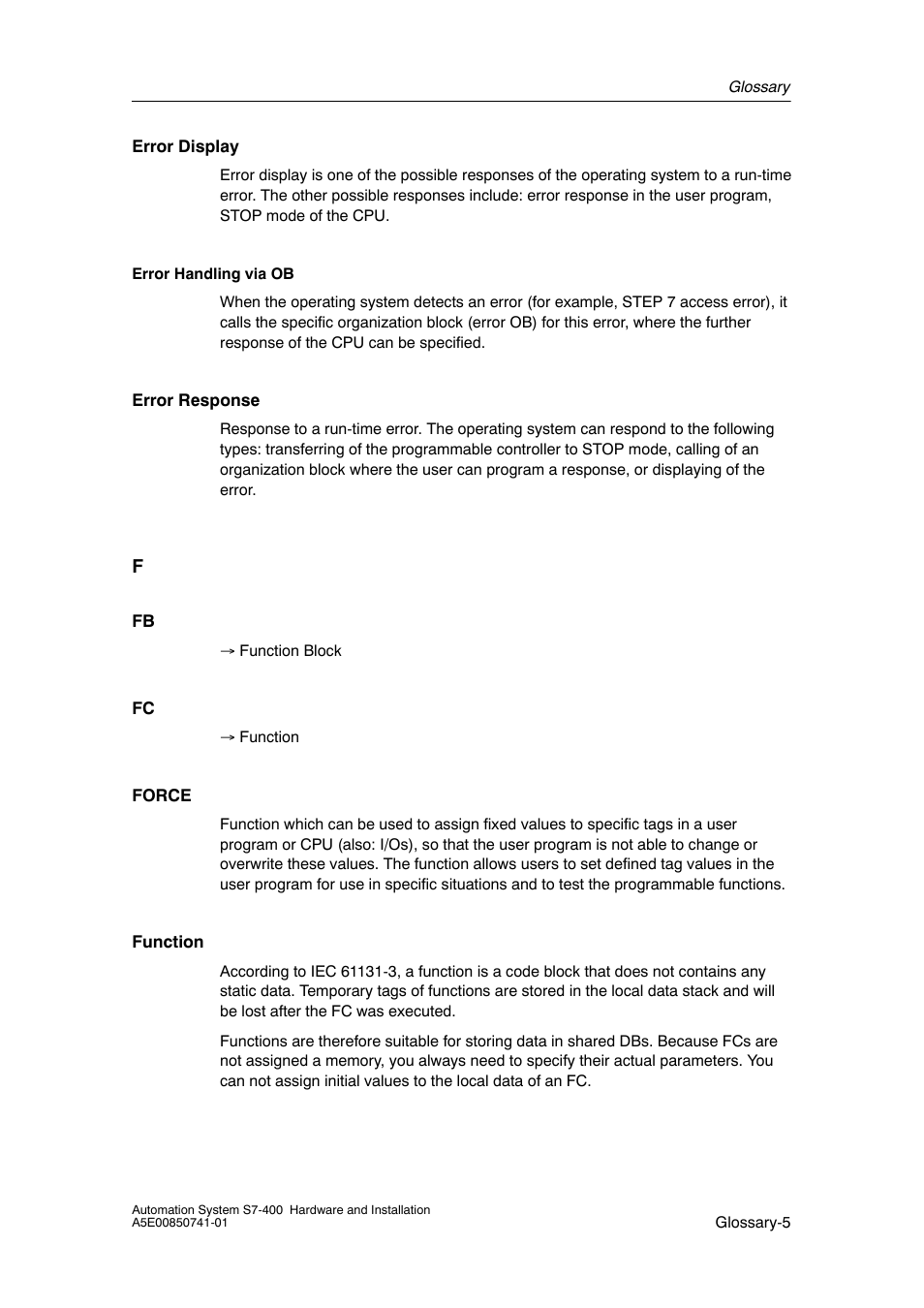 Siemens Automation System S7-400 User Manual | Page 213 / 228