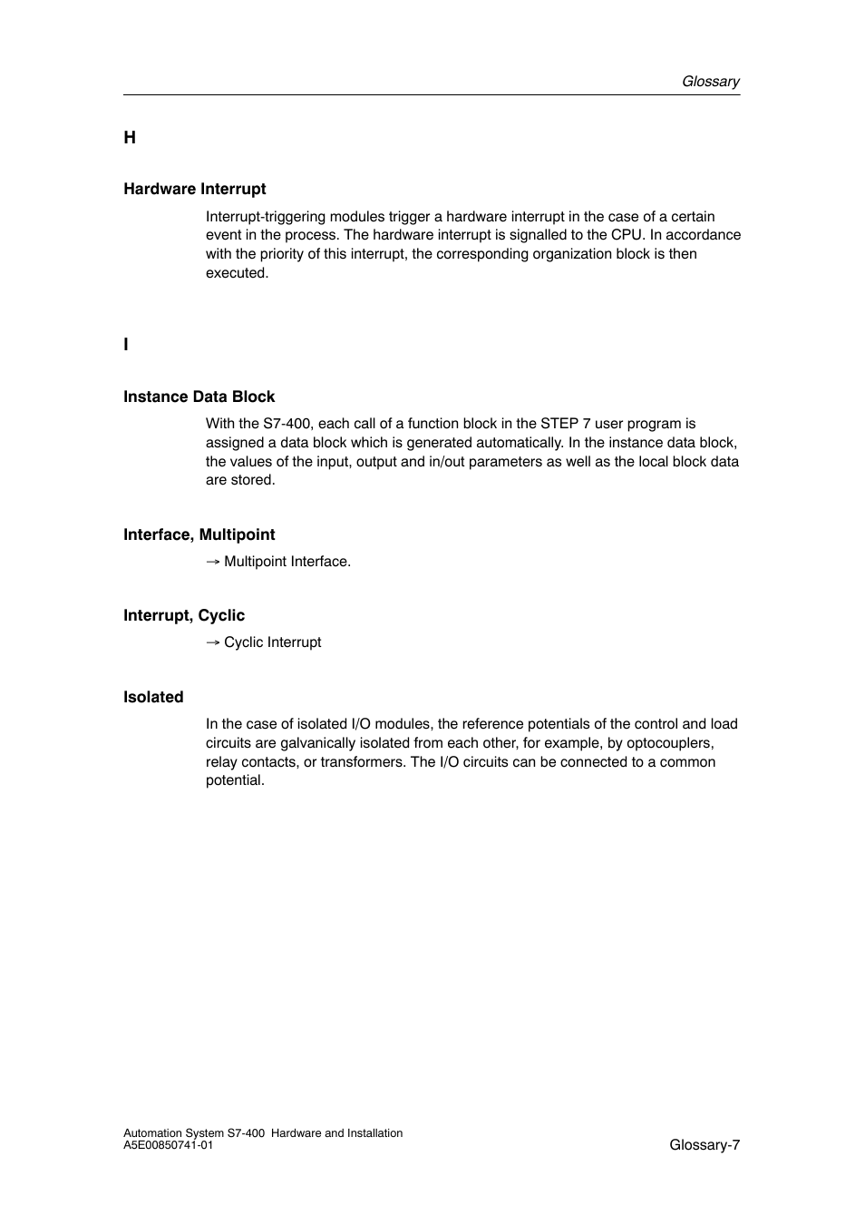 Siemens Automation System S7-400 User Manual | Page 215 / 228