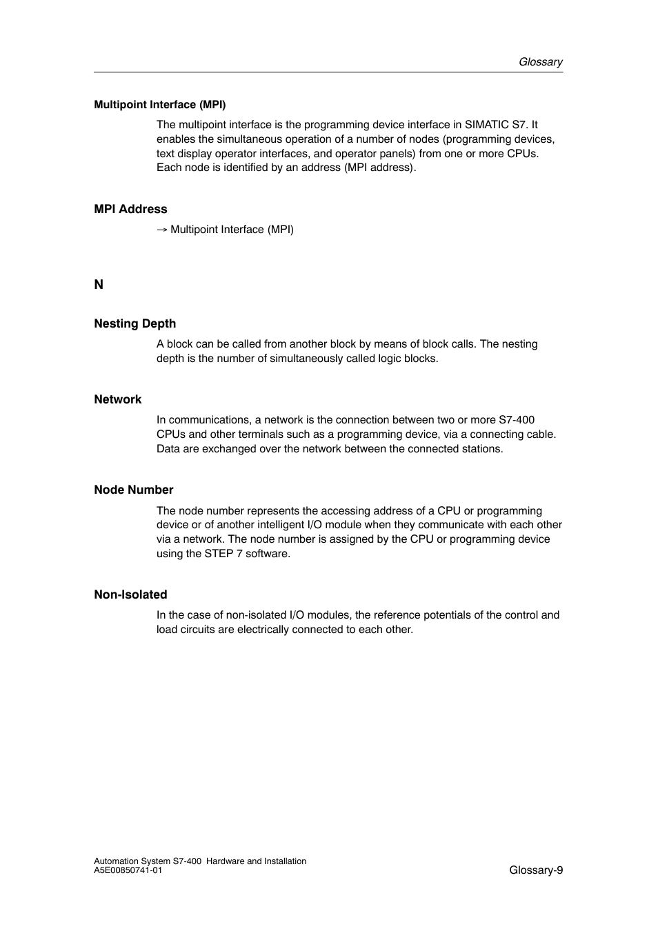 Siemens Automation System S7-400 User Manual | Page 217 / 228