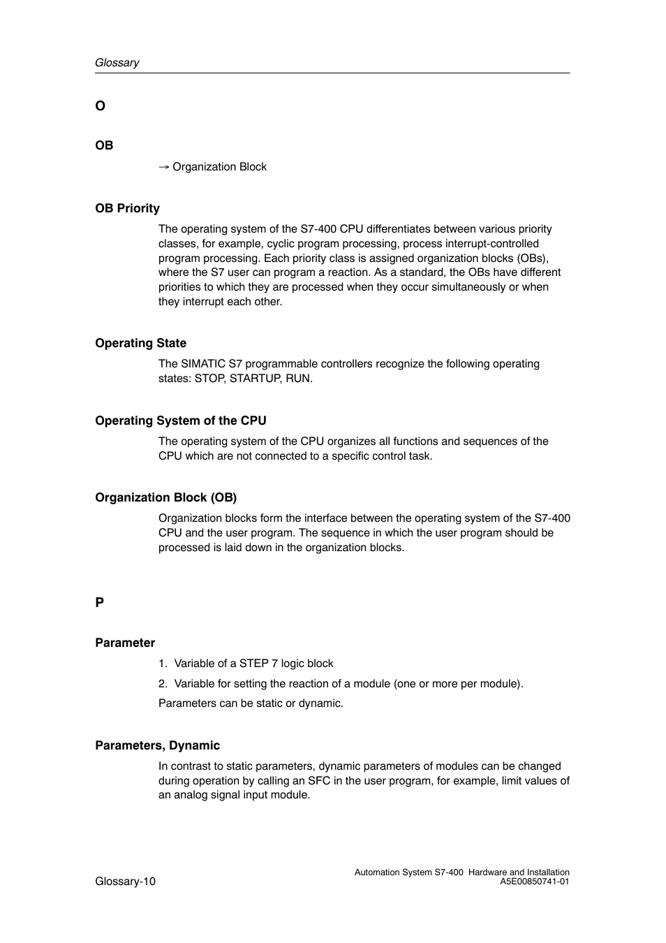 Siemens Automation System S7-400 User Manual | Page 218 / 228