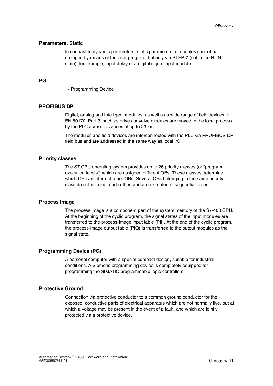 Siemens Automation System S7-400 User Manual | Page 219 / 228