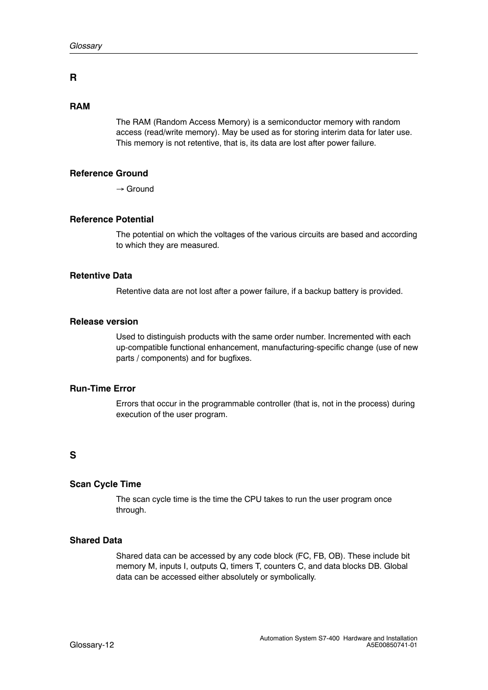 Siemens Automation System S7-400 User Manual | Page 220 / 228