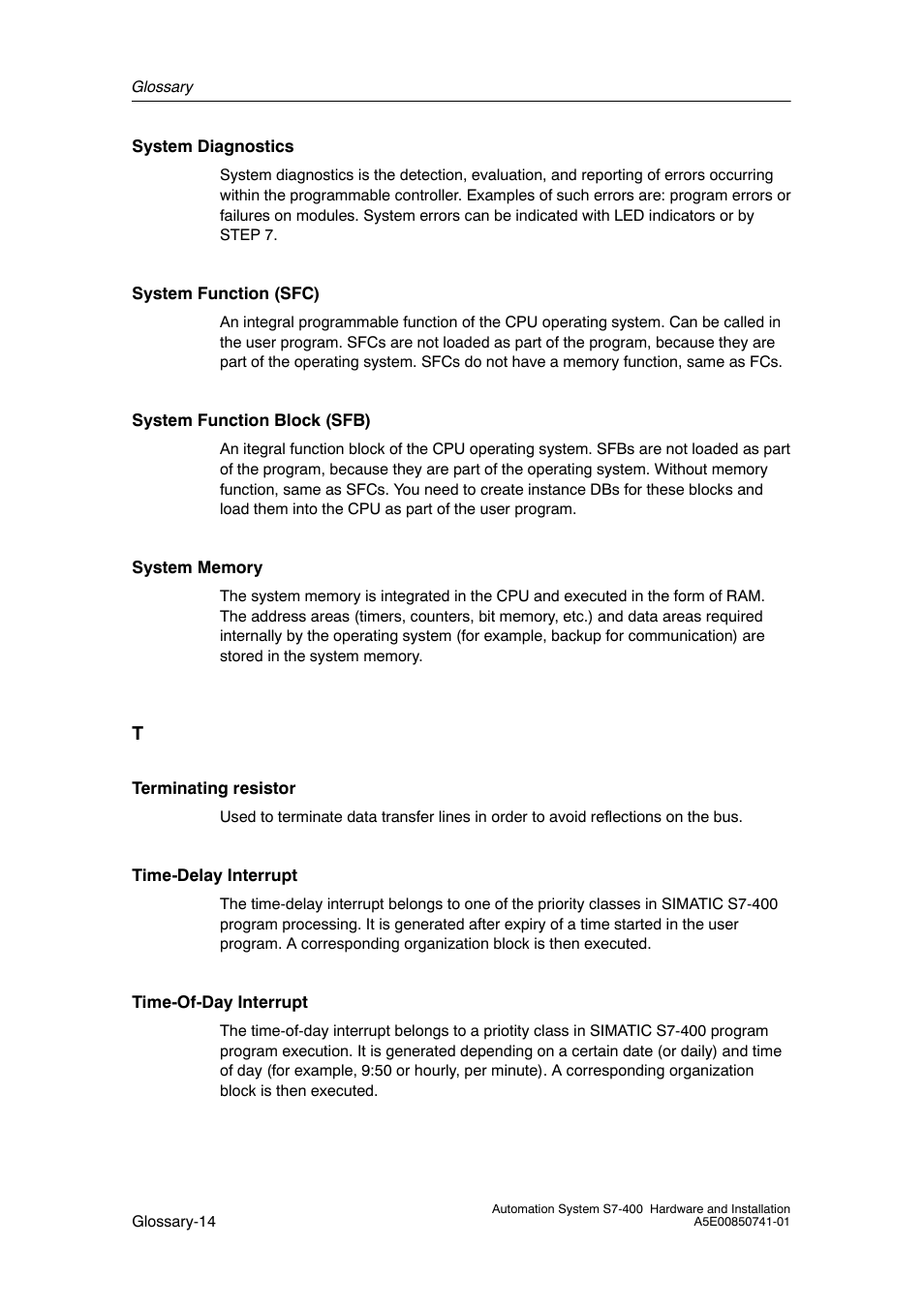 Siemens Automation System S7-400 User Manual | Page 222 / 228