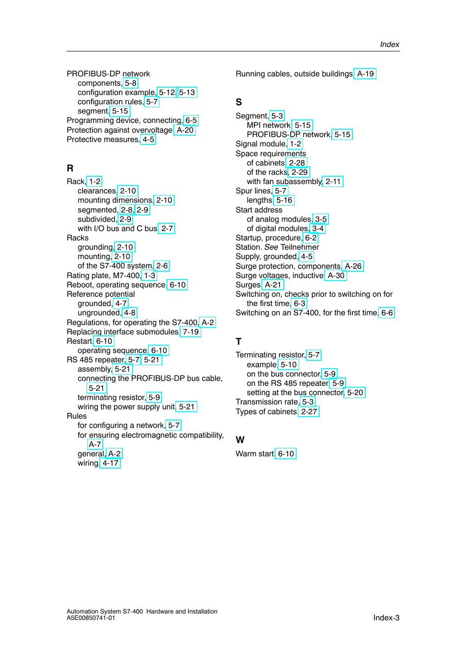 Siemens Automation System S7-400 User Manual | Page 227 / 228