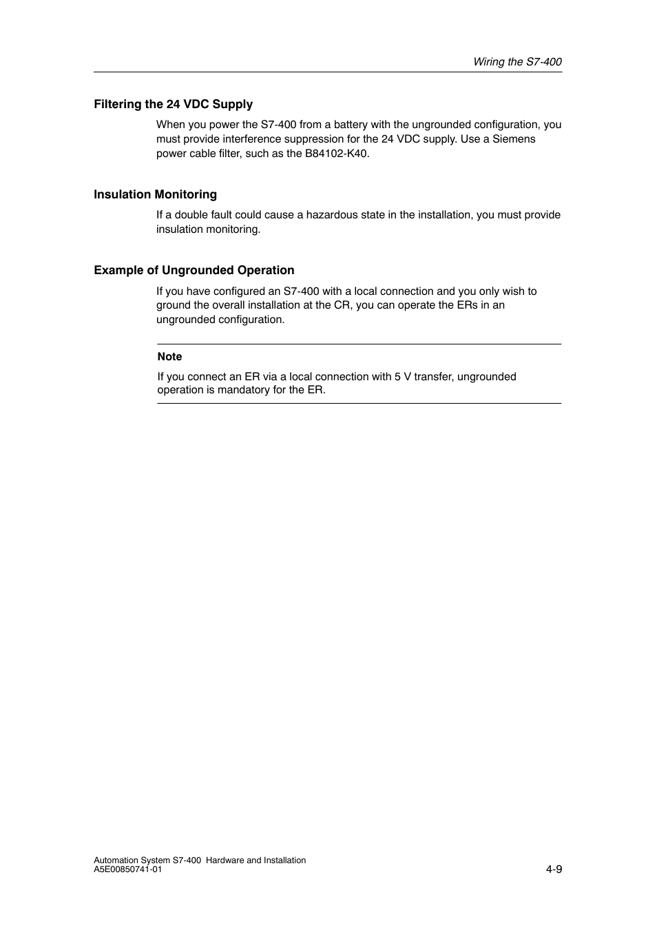 Siemens Automation System S7-400 User Manual | Page 69 / 228