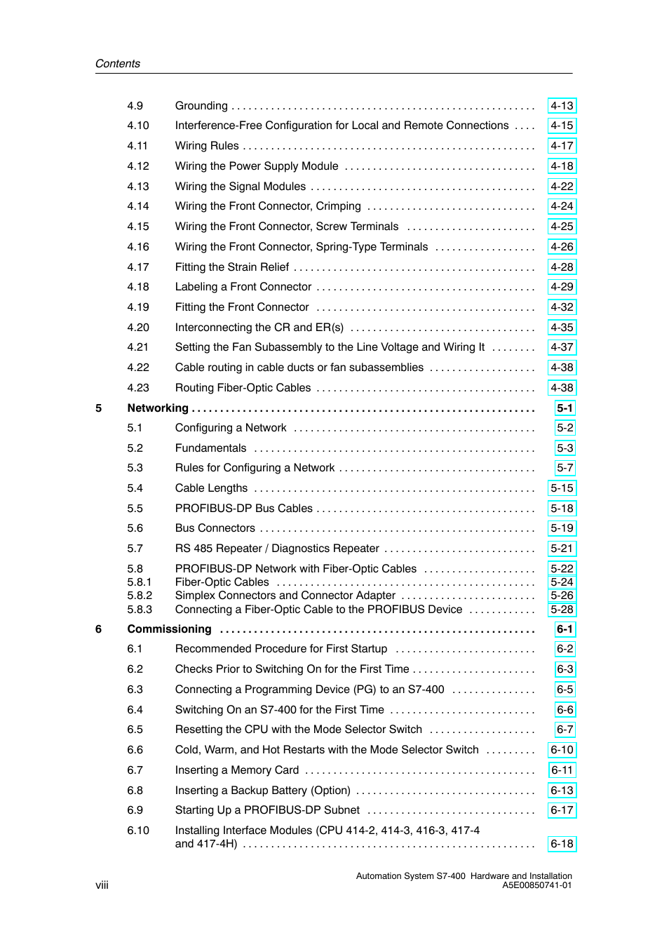 Siemens Automation System S7-400 User Manual | Page 8 / 228