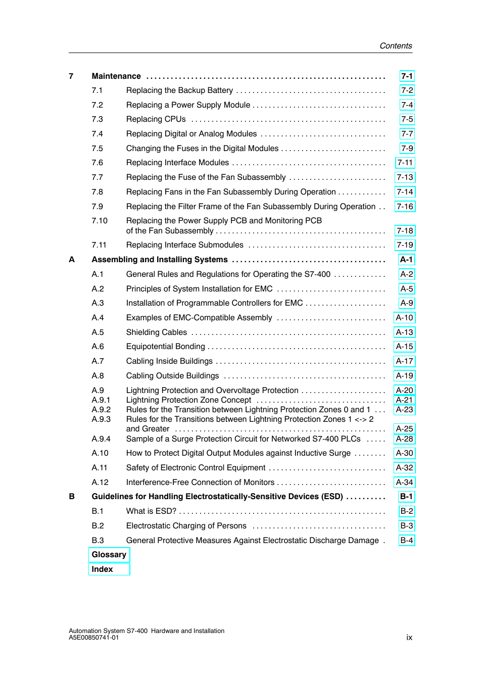 Siemens Automation System S7-400 User Manual | Page 9 / 228