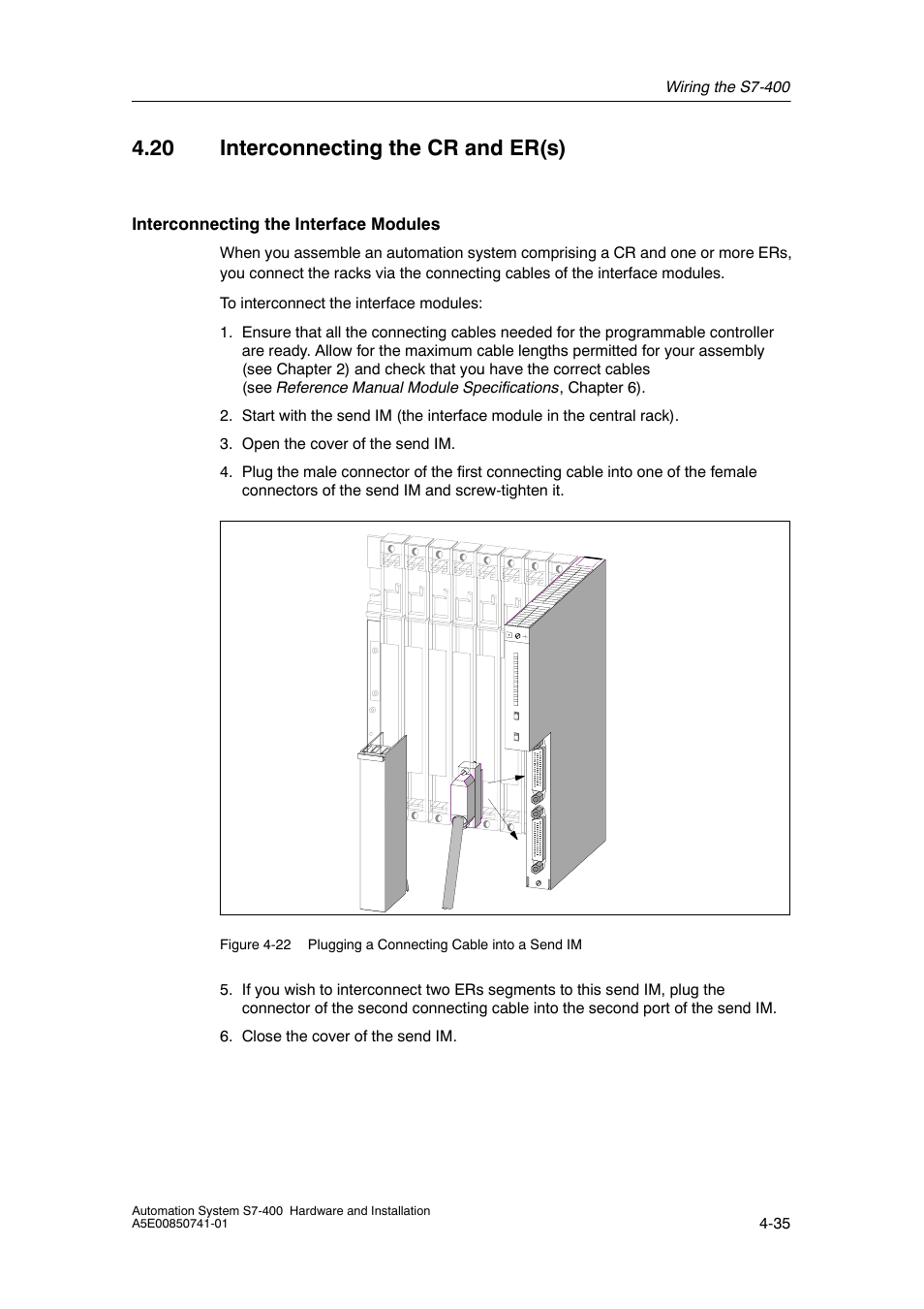 20 interconnecting the cr and er(s) | Siemens Automation System S7-400 User Manual | Page 95 / 228