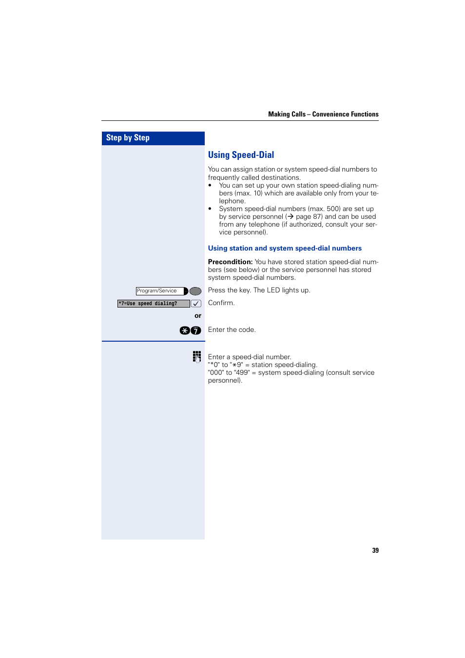 Using speed-dial | Siemens HIPATH 1200 User Manual | Page 39 / 104