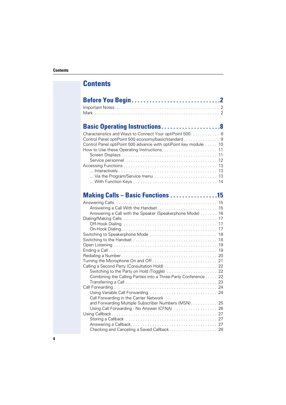 Siemens HIPATH 1200 User Manual | Page 4 / 104