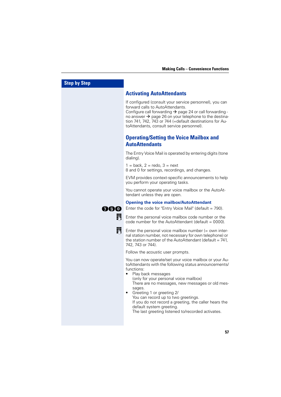 Activating autoattendants | Siemens HIPATH 1200 User Manual | Page 57 / 104