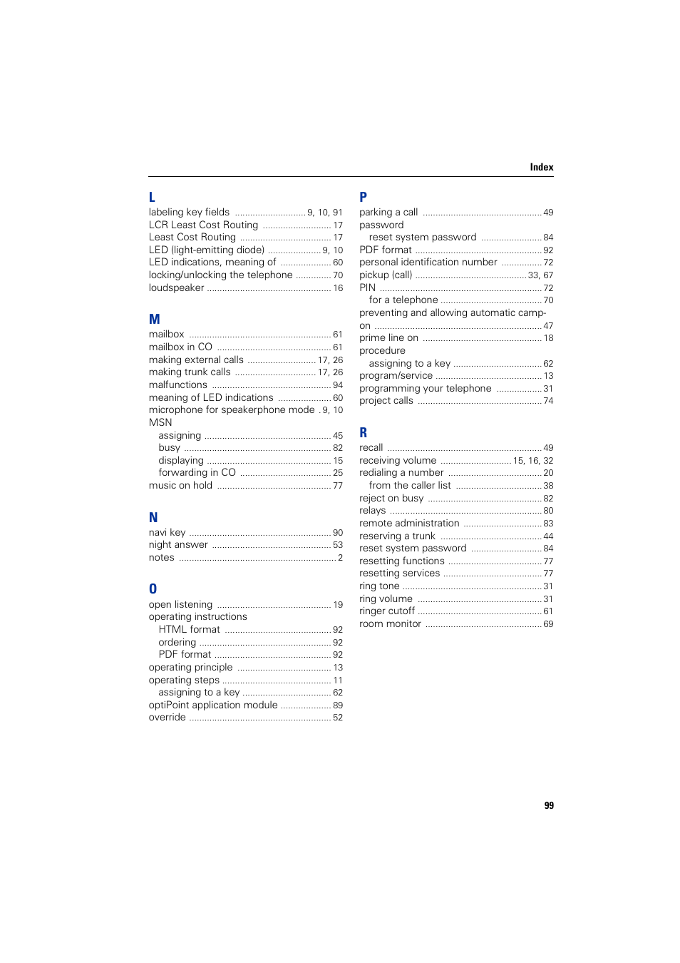 Siemens HIPATH 1200 User Manual | Page 99 / 104