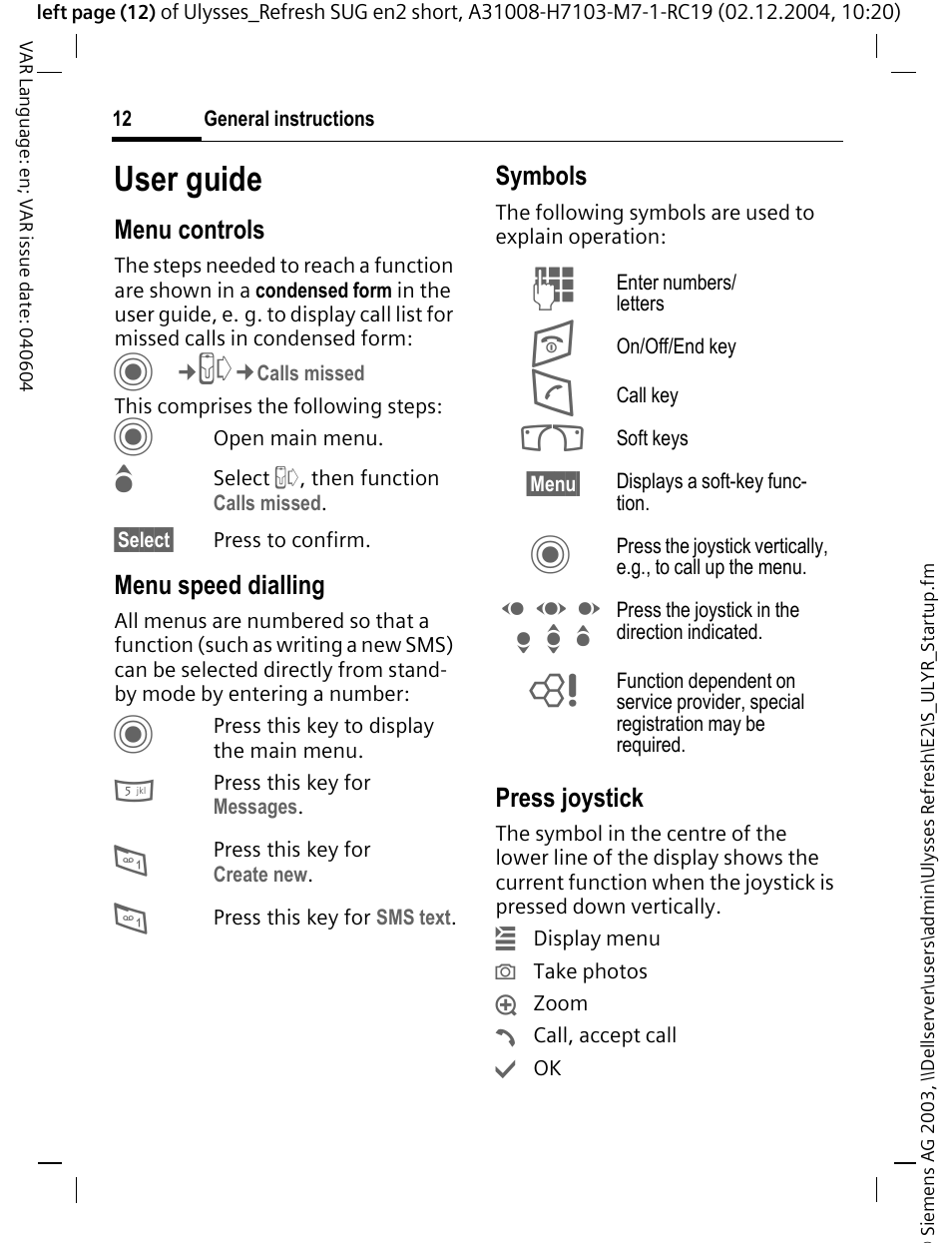 User guide, D f e, H i g | Siemens CX70 User Manual | Page 13 / 74