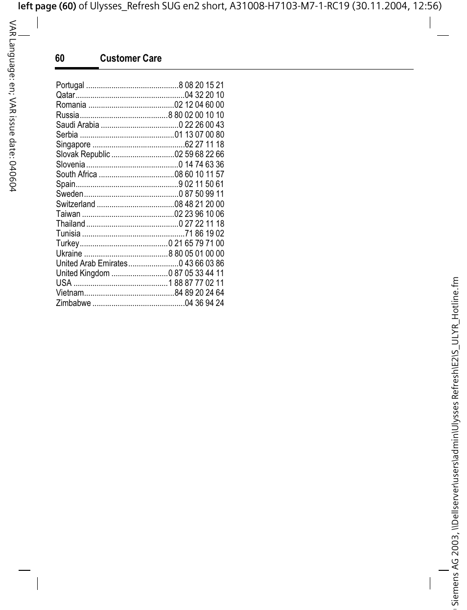 Siemens CX70 User Manual | Page 61 / 74