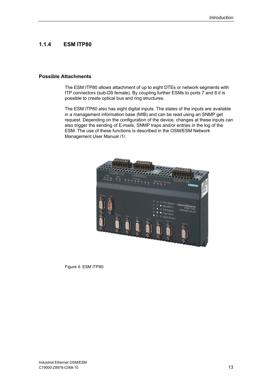 4 esm itp80 | Siemens ESM User Manual | Page 17 / 98