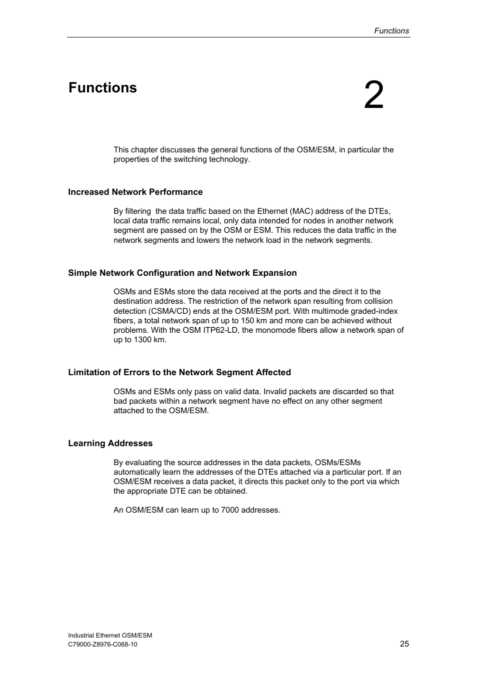 Functions | Siemens ESM User Manual | Page 29 / 98