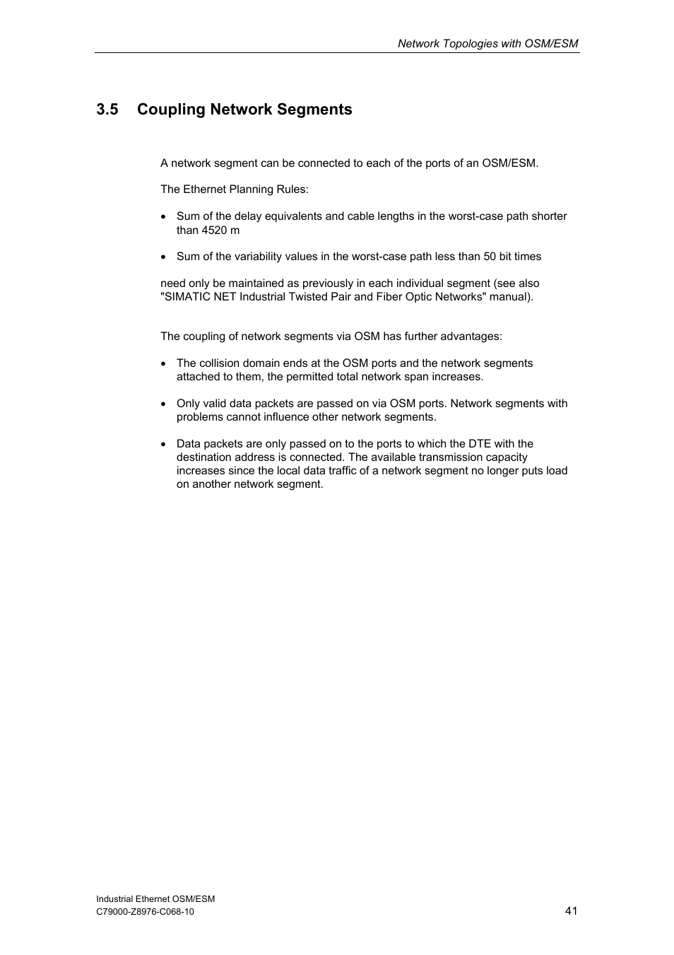 5 coupling network segments | Siemens ESM User Manual | Page 45 / 98