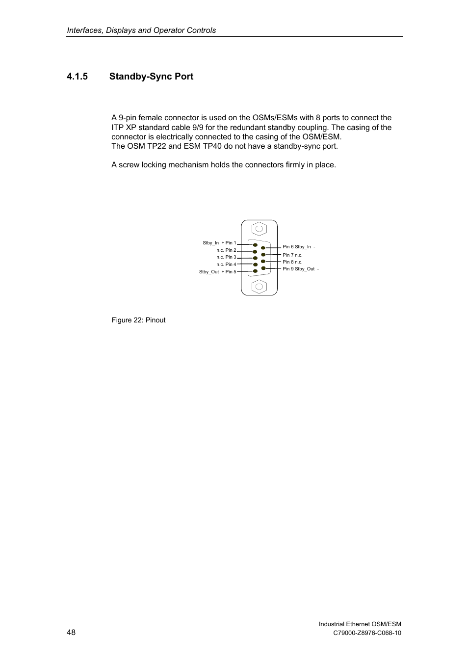 5 standby-sync port | Siemens ESM User Manual | Page 52 / 98