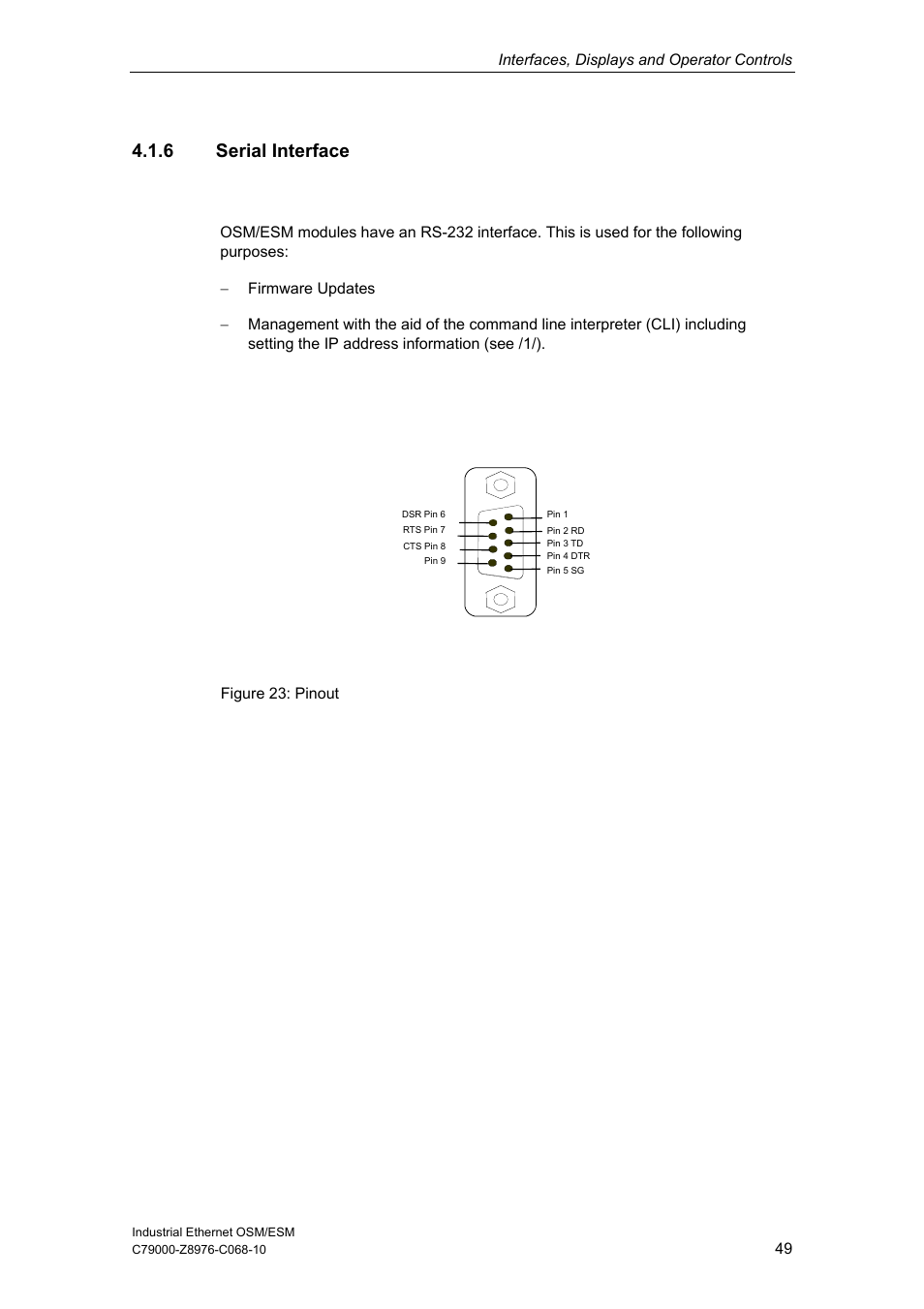 6 serial interface | Siemens ESM User Manual | Page 53 / 98