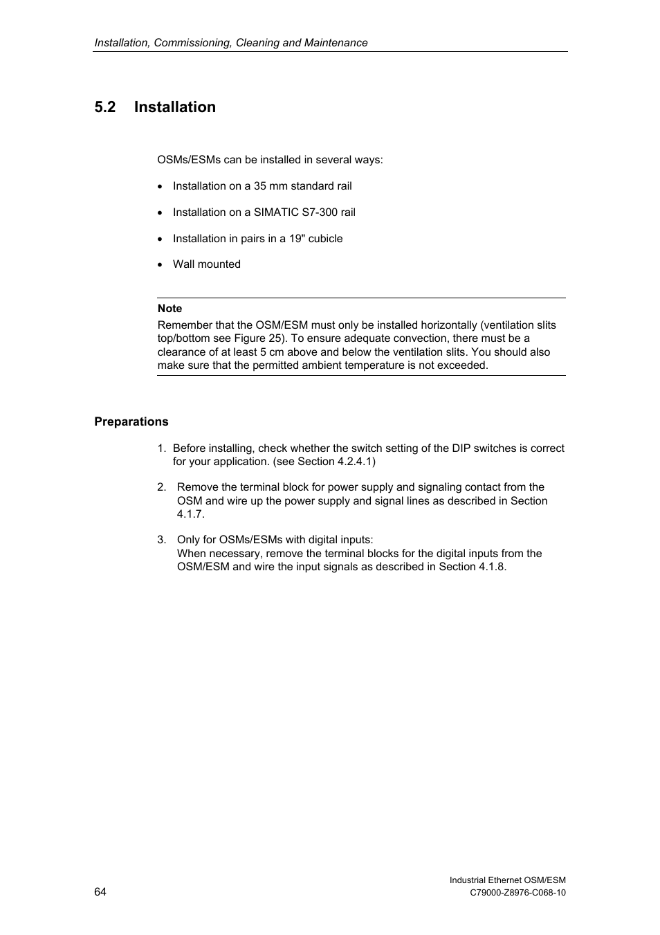 2 installation | Siemens ESM User Manual | Page 68 / 98