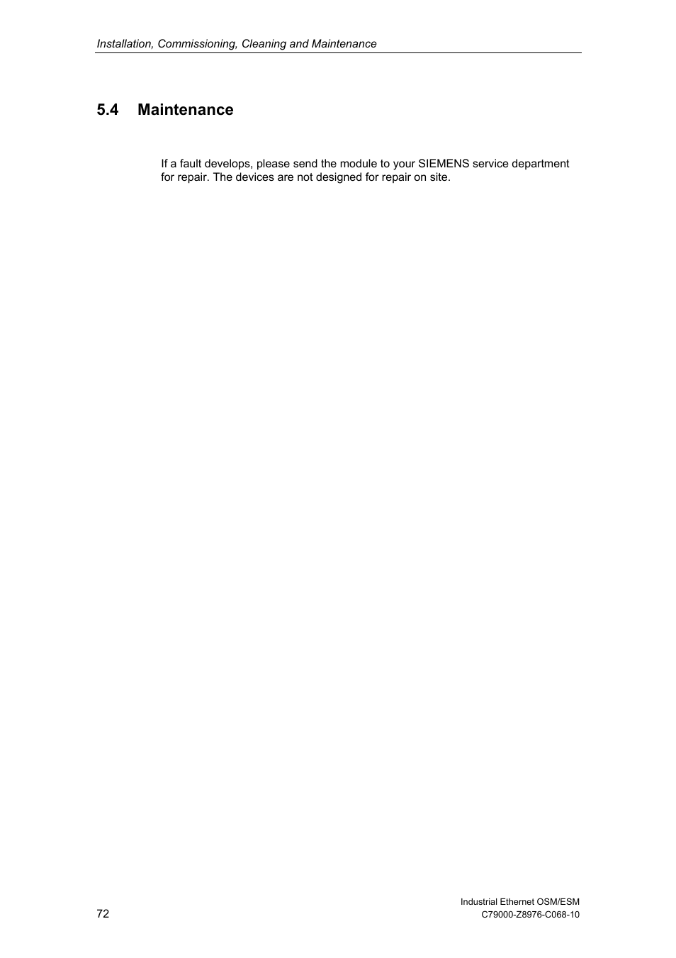 4 maintenance | Siemens ESM User Manual | Page 76 / 98