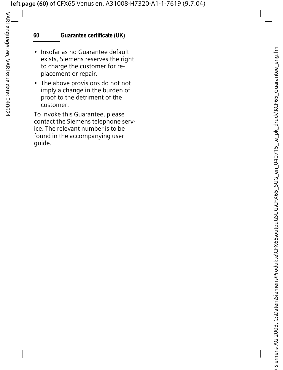 Siemens CFX65 User Manual | Page 61 / 77
