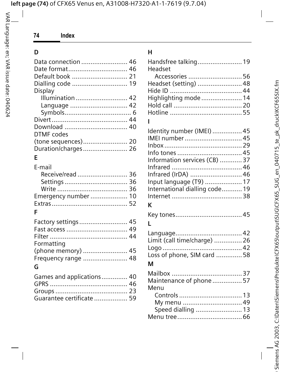 Siemens CFX65 User Manual | Page 75 / 77