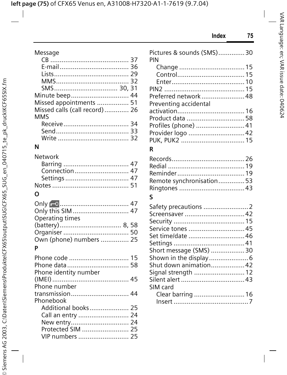 Siemens CFX65 User Manual | Page 76 / 77