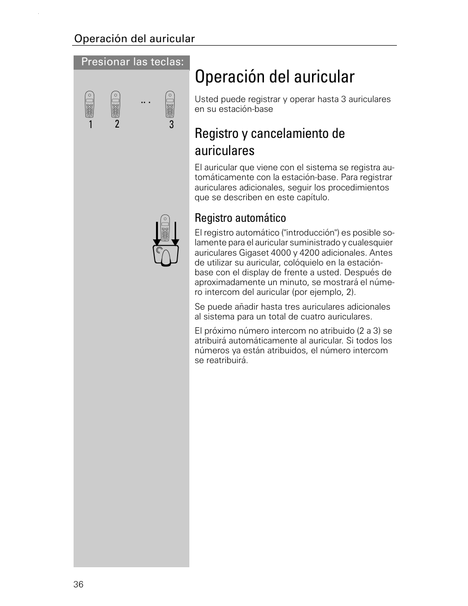 Operación del auricular | Siemens Gigaset 4015 User Manual | Page 103 / 131