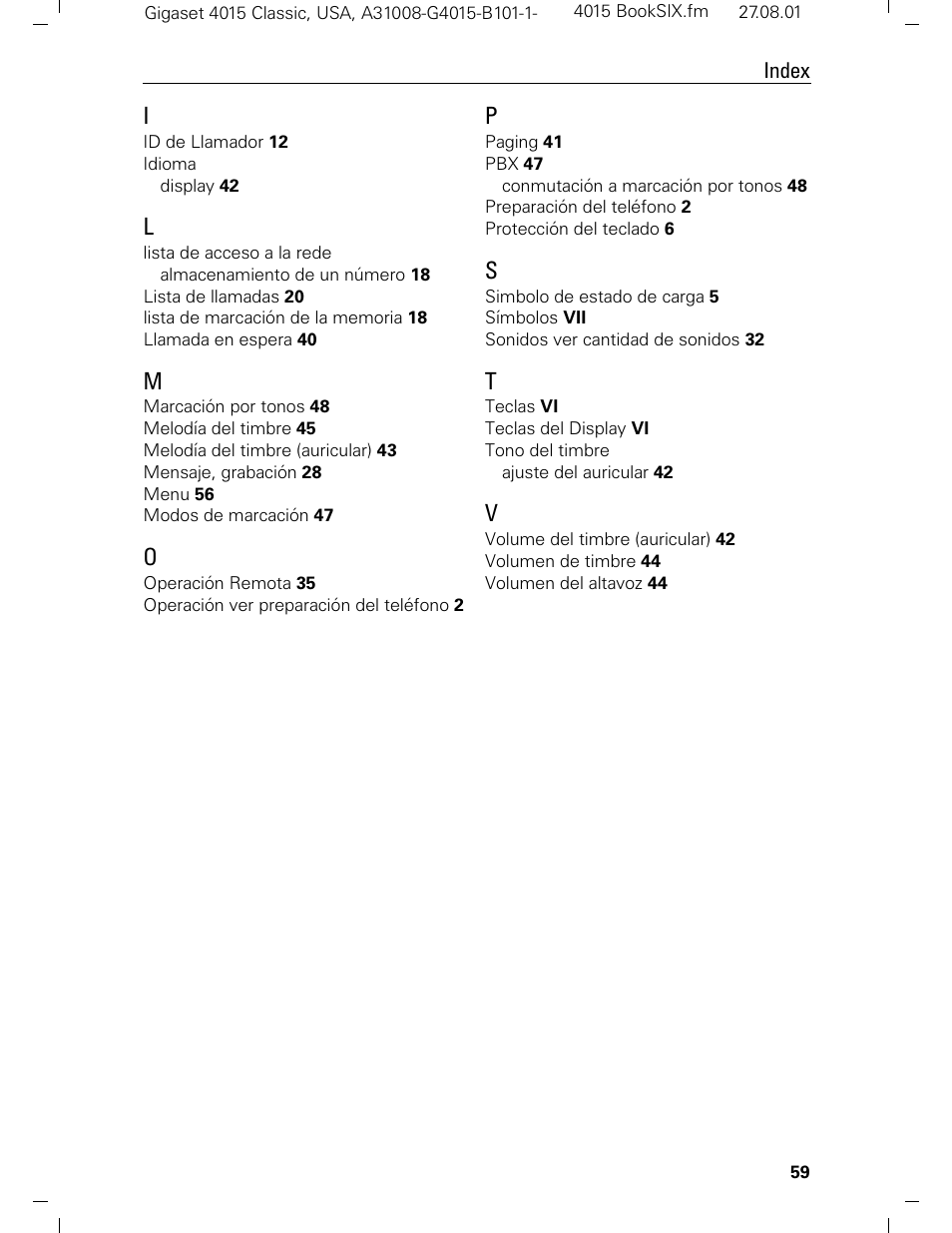 Siemens Gigaset 4015 User Manual | Page 126 / 131