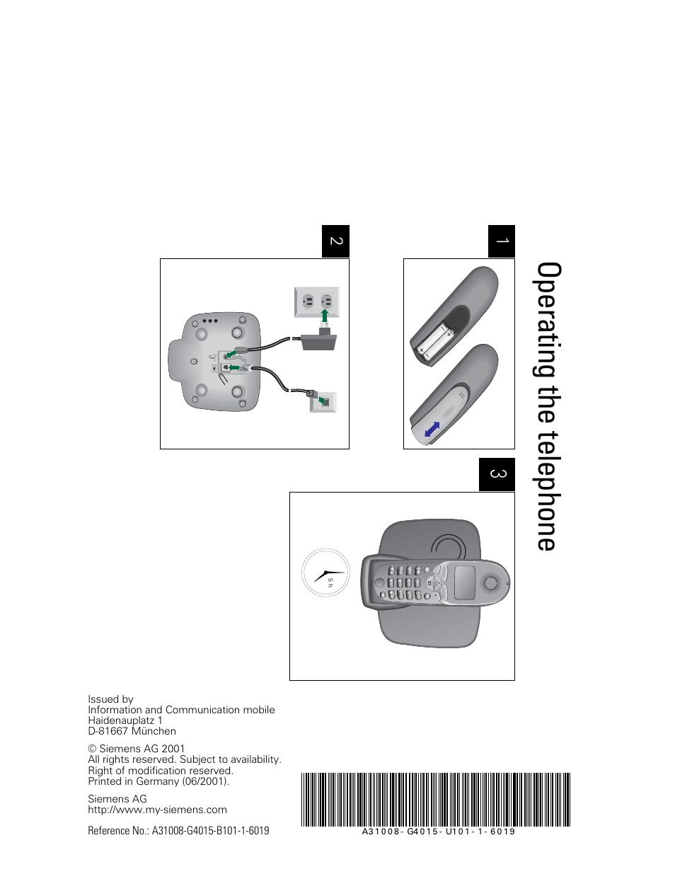 Oper at ing the t elephone | Siemens Gigaset 4015 User Manual | Page 131 / 131