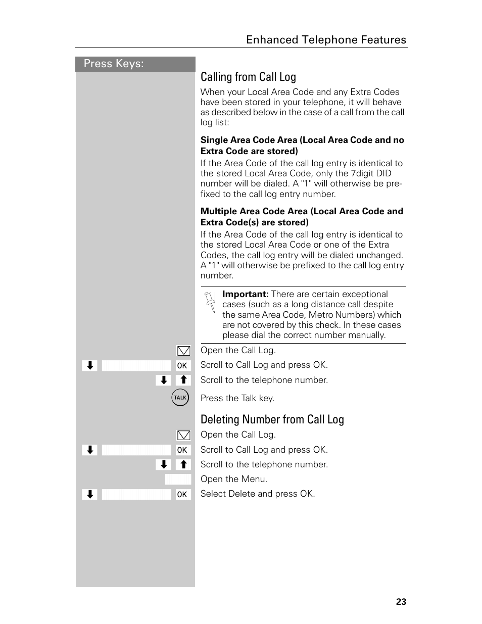 Calling from call log, Deleting number from call log | Siemens Gigaset 4015 User Manual | Page 29 / 131