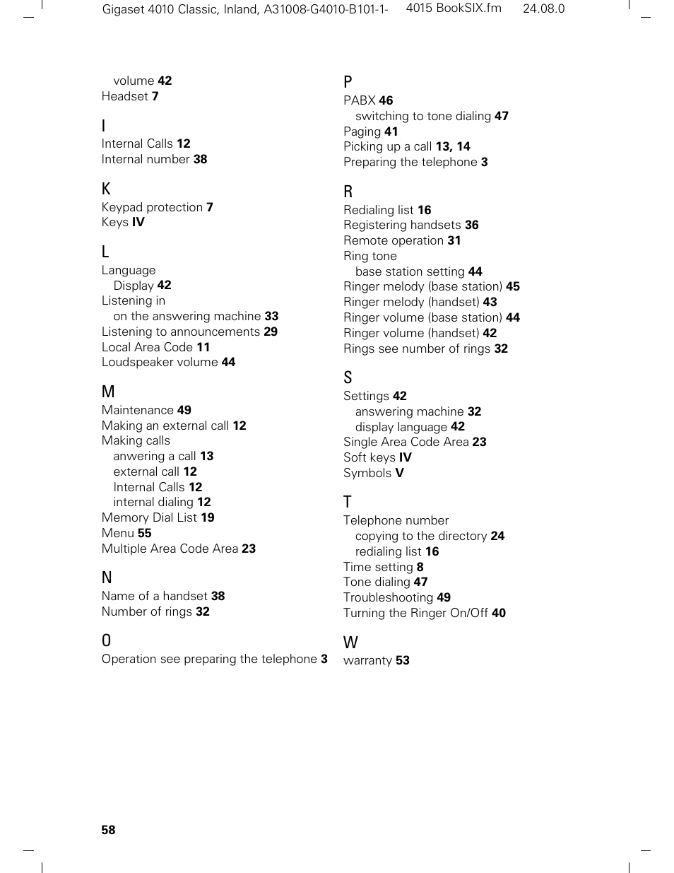 Siemens Gigaset 4015 User Manual | Page 64 / 131