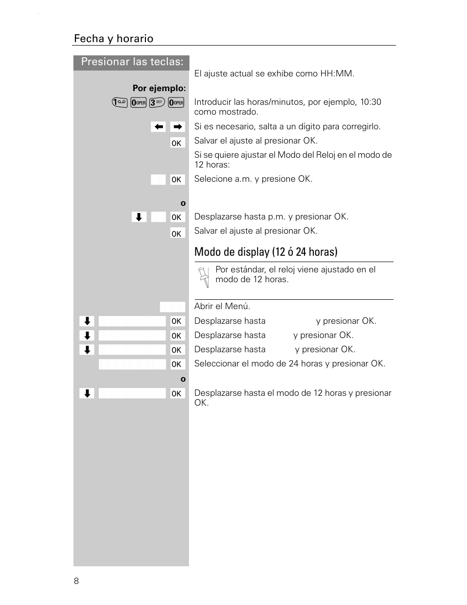 Modo de display (12 ó 24 horas) | Siemens Gigaset 4015 User Manual | Page 75 / 131