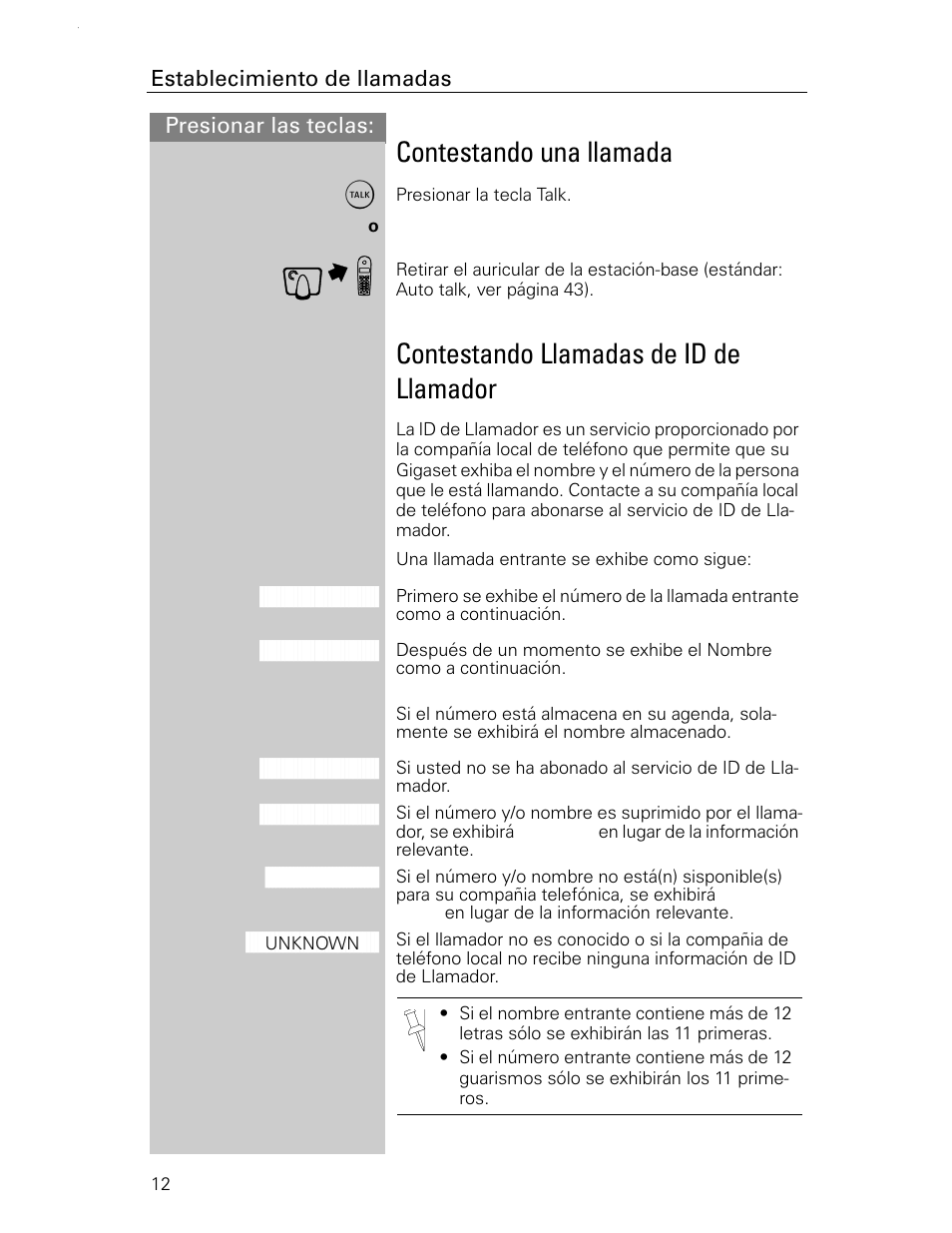 Contestando una llamada, Contestando llamadas de id de llamador | Siemens Gigaset 4015 User Manual | Page 79 / 131