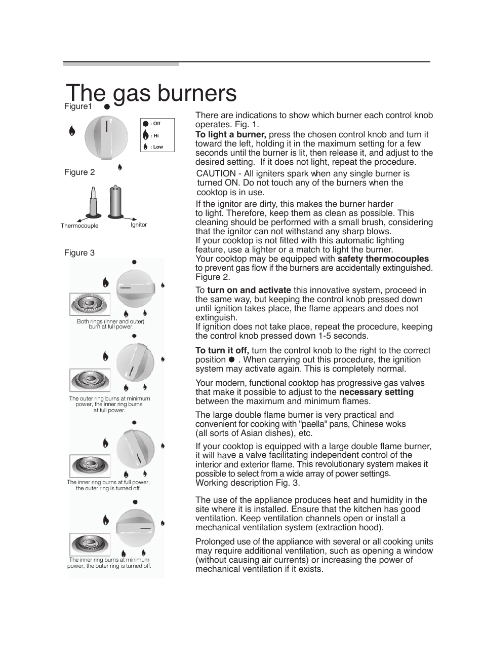 The gas burners | Siemens 5551 User Manual | Page 13 / 35