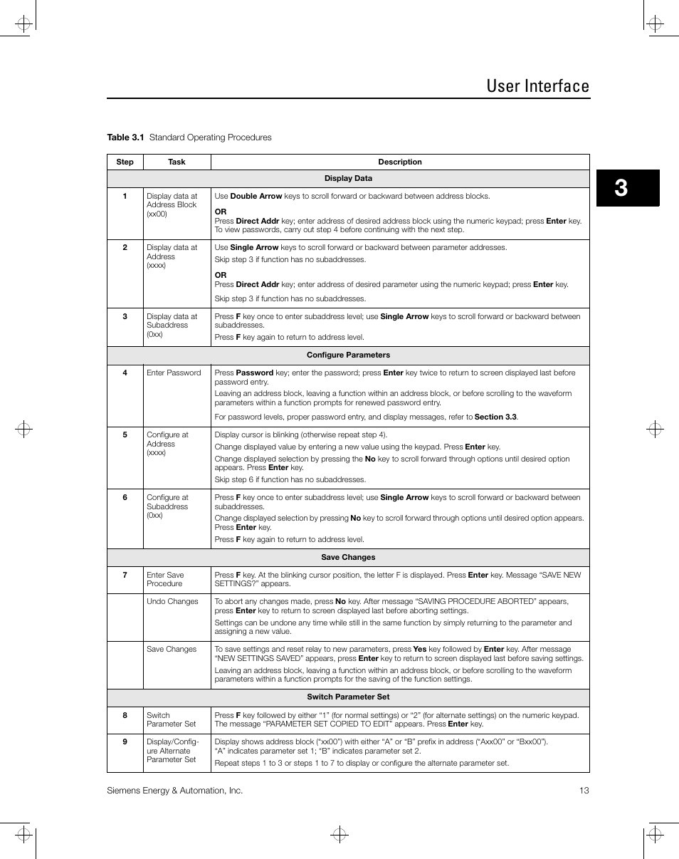 User interface | Siemens ISGS SG8158-00 User Manual | Page 19 / 121