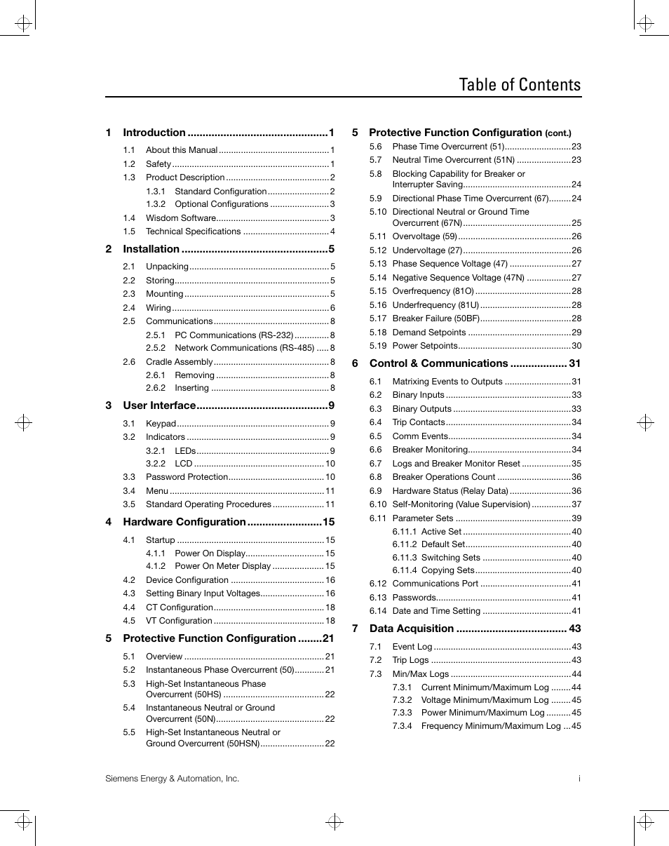 Siemens ISGS SG8158-00 User Manual | Page 5 / 121