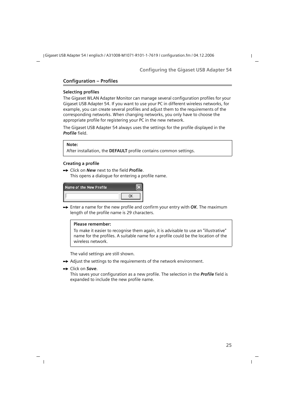 Configuration - profiles, Configuration – profiles | Siemens 54 User Manual | Page 27 / 56