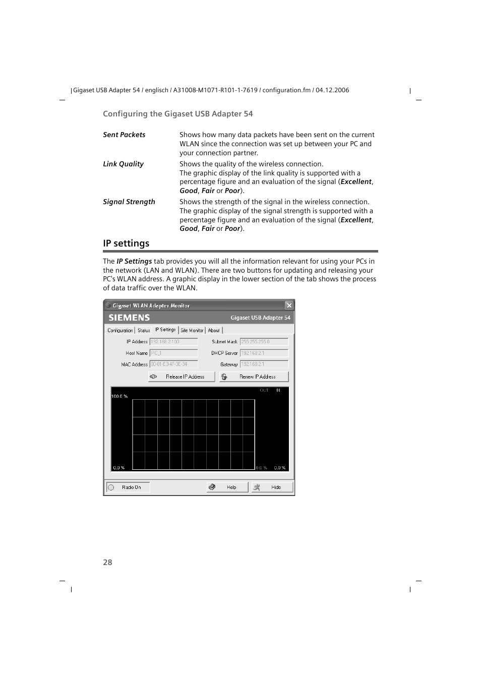 Ip settings | Siemens 54 User Manual | Page 30 / 56