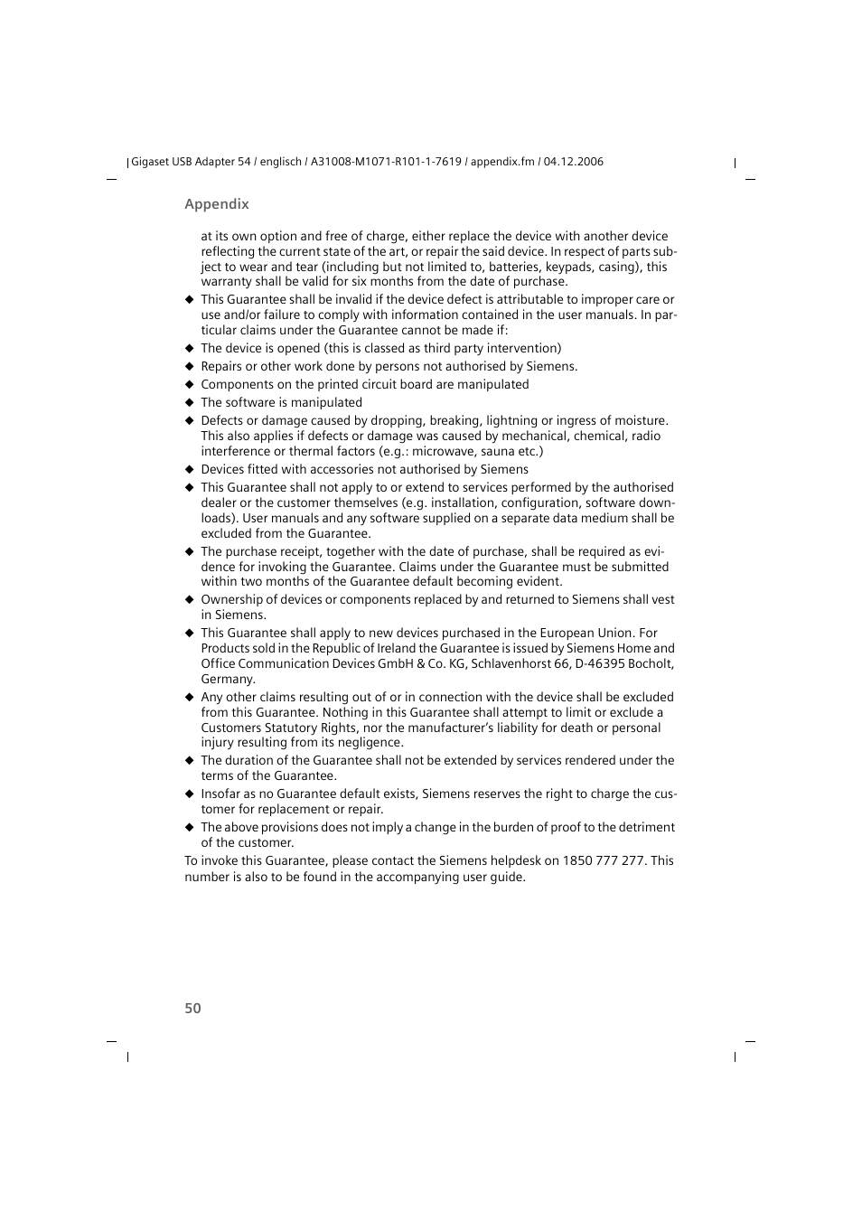 Siemens 54 User Manual | Page 52 / 56