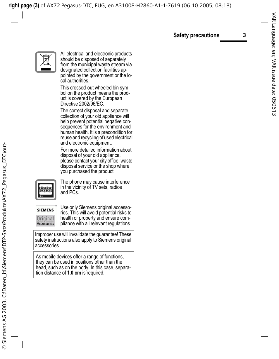 Siemens PEGASUS-DTC AX72 User Manual | Page 3 / 44