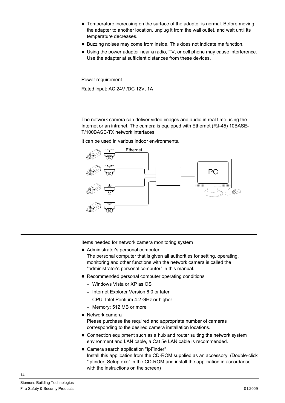 2 concept of the network camera, 3 setting network camera environment, Hub pc | Siemens CCMX1315-LP User Manual | Page 14 / 60